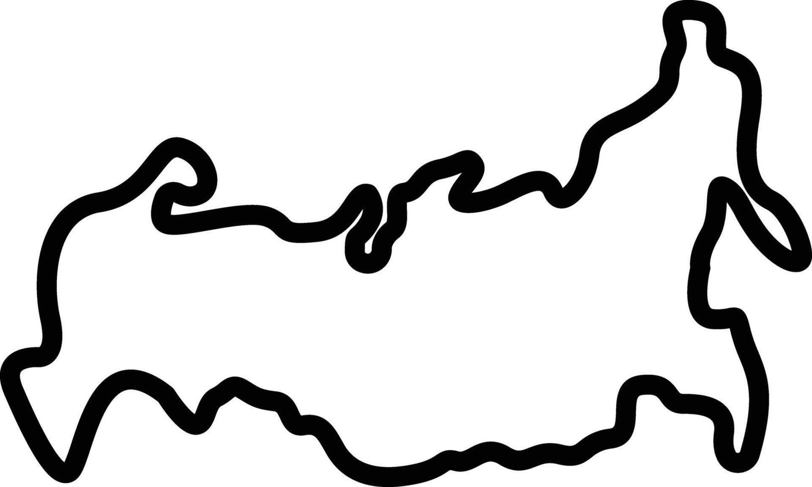 Russia Map outline illustration vector