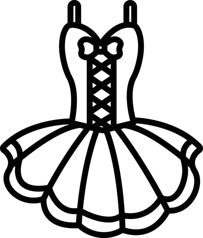 Ballet frock outline illustration vector