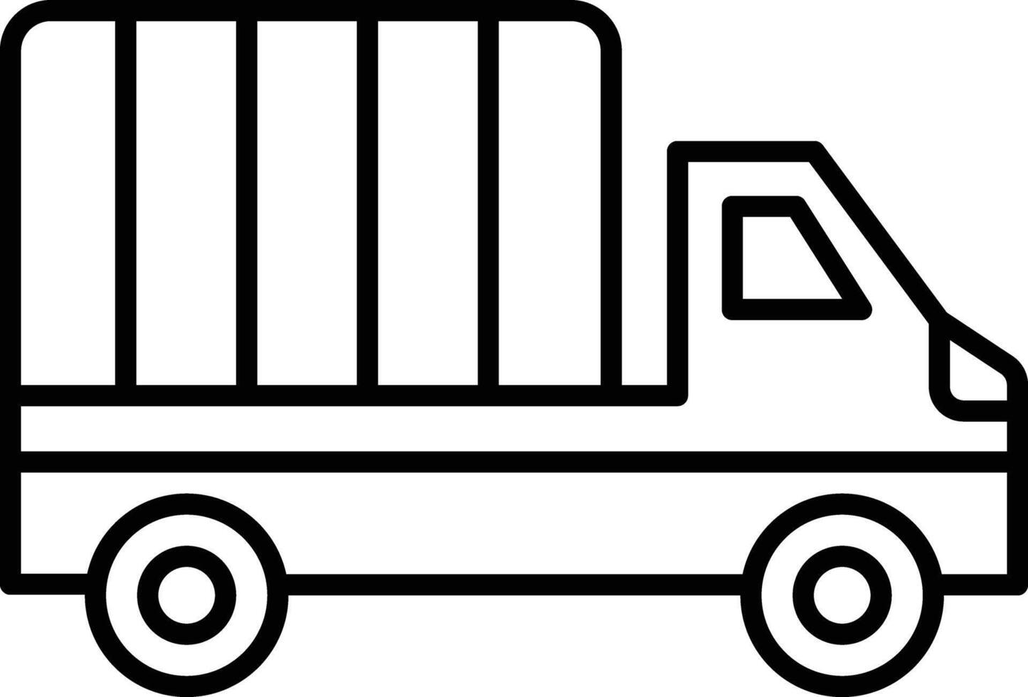 Delivery truck outline illustration vector