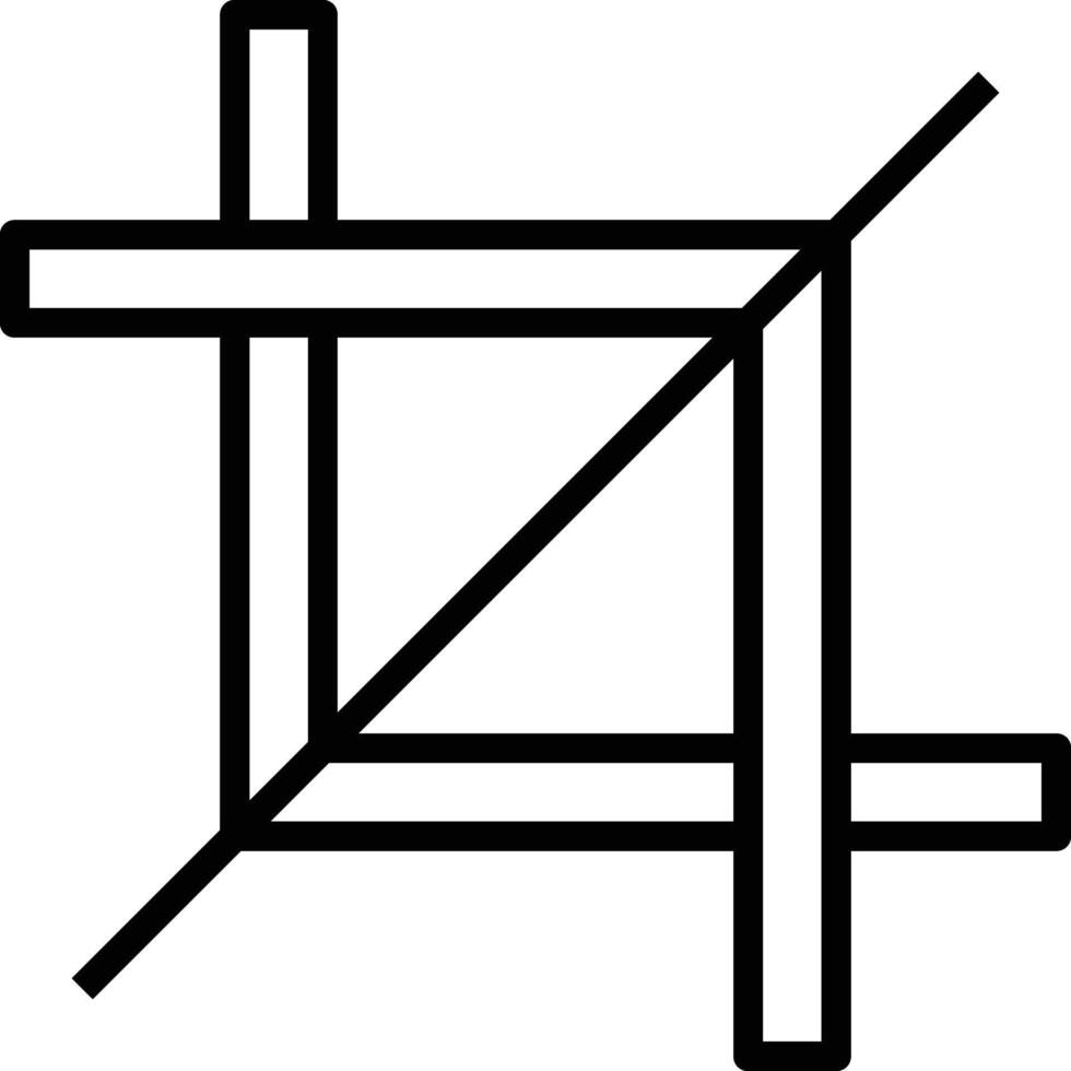crop tool outline illustration vector