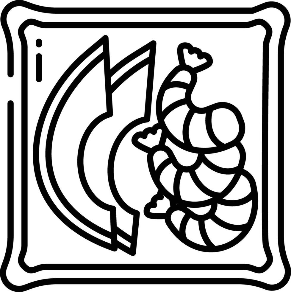 shrimp toast outline illustration vector