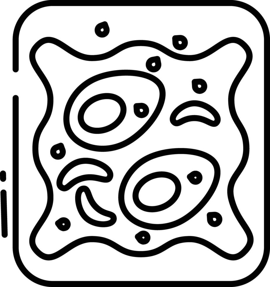 Egg toast outline illustration vector