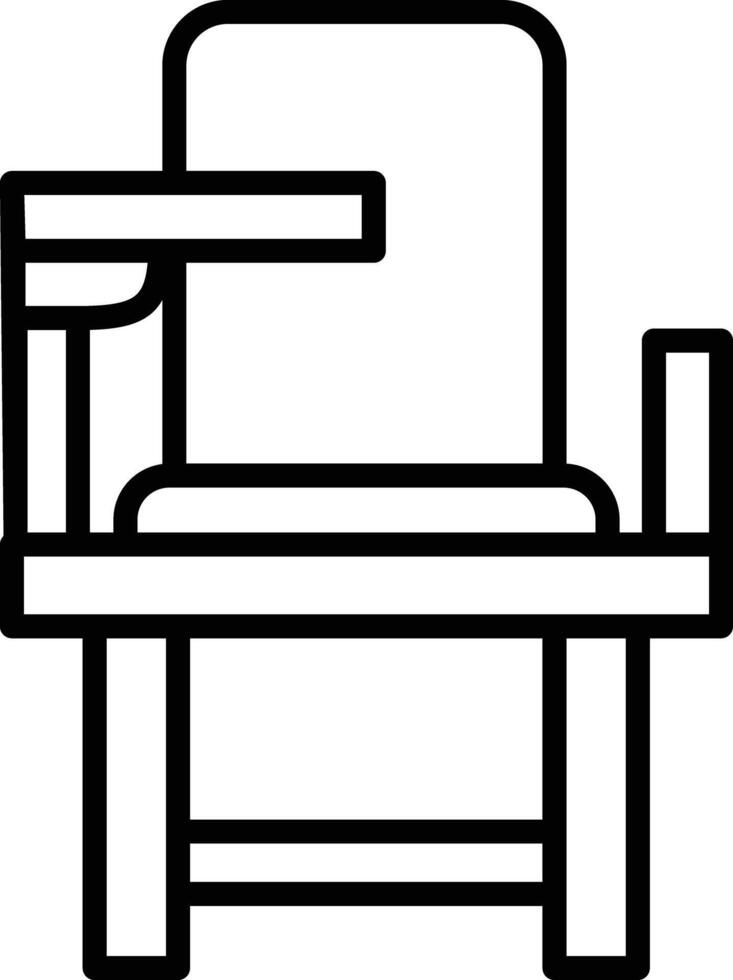 Wooden School Chair outline illustration vector