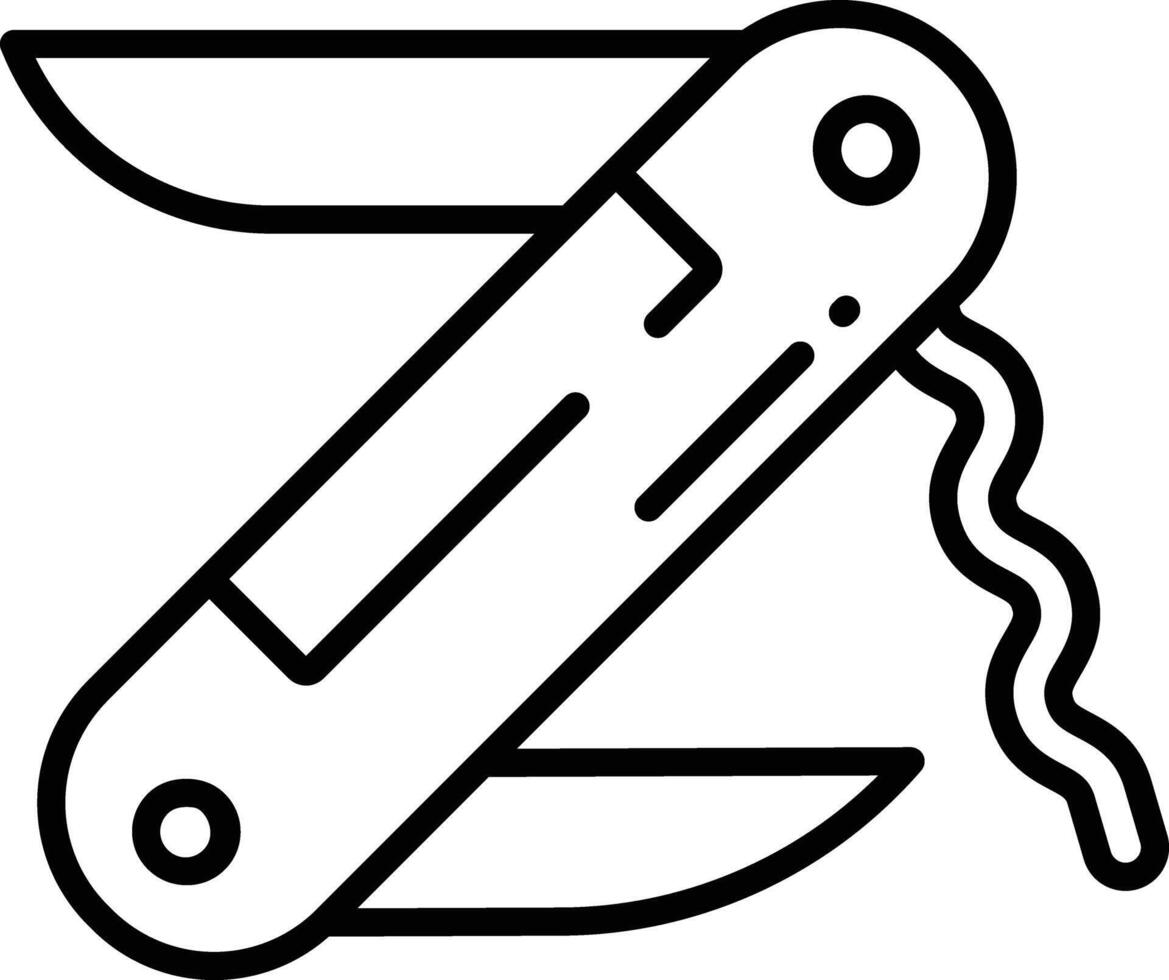 Pocket Knife outline illustration vector