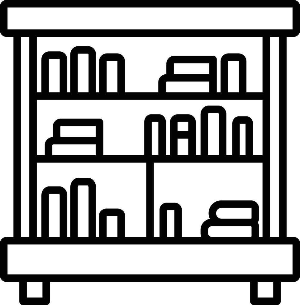 Library Shelf outline illustration vector