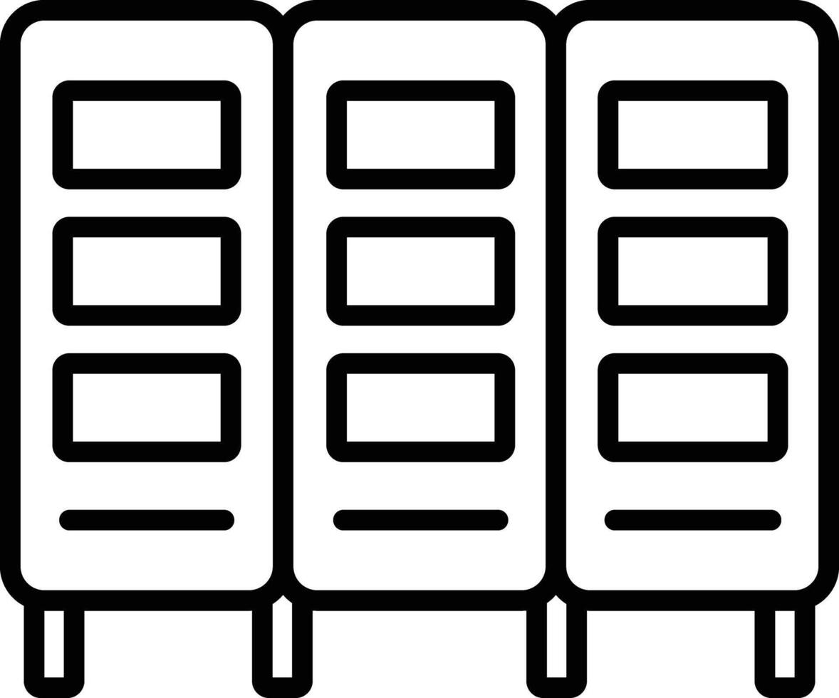 Locker outline illustration vector