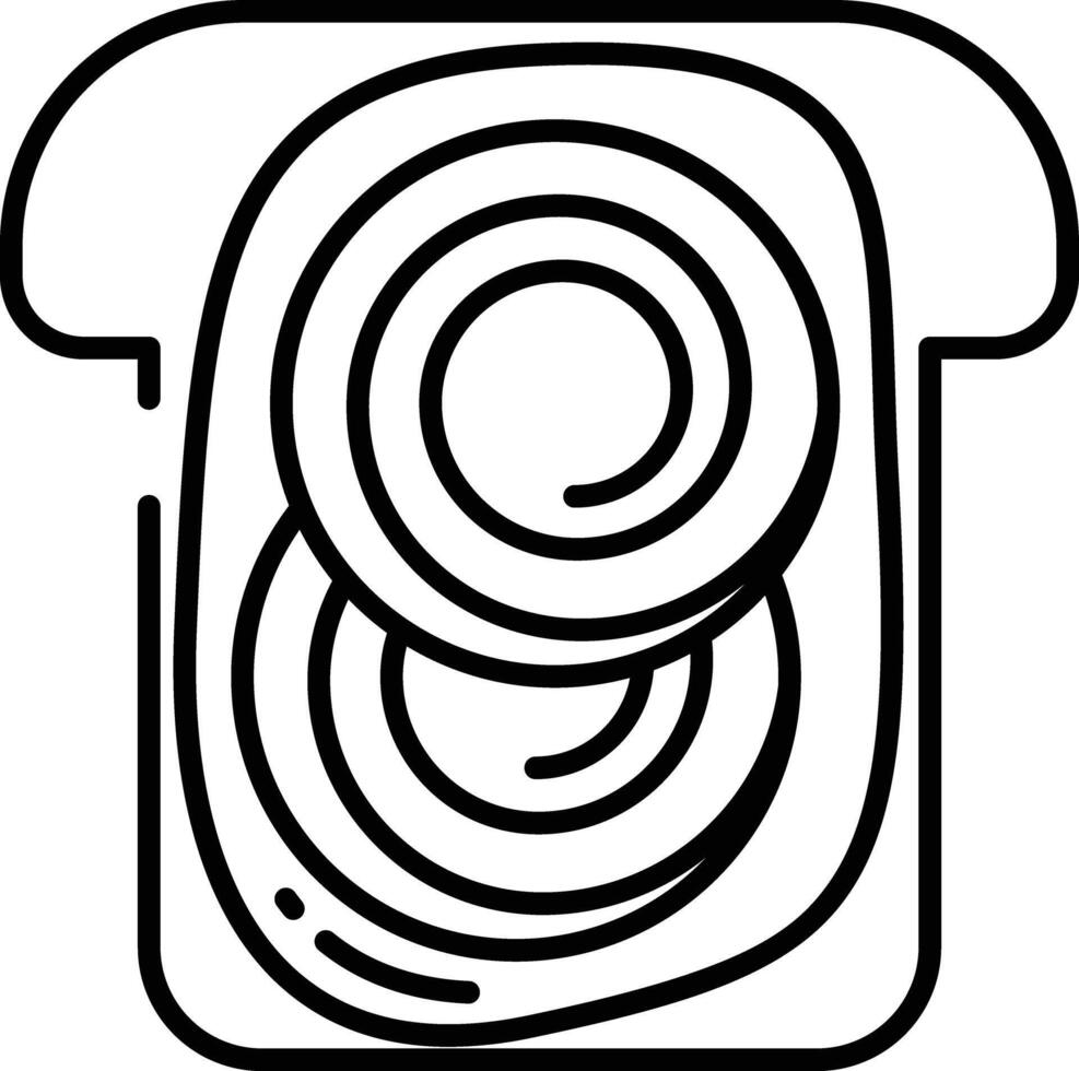 Mango toast outline illustration vector