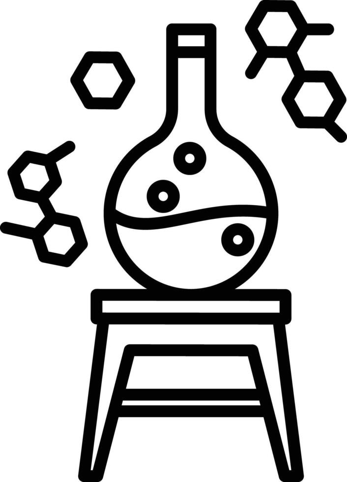 Science lab outline illustration vector