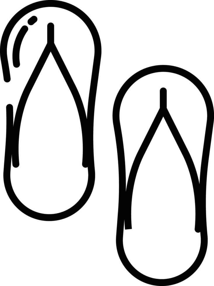 flip flop outline illustration vector