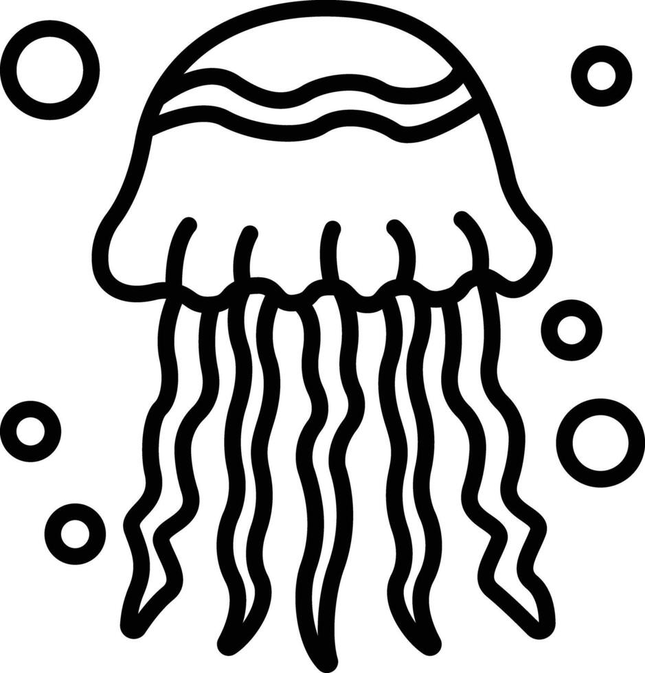 Jelly fish outline illustration vector