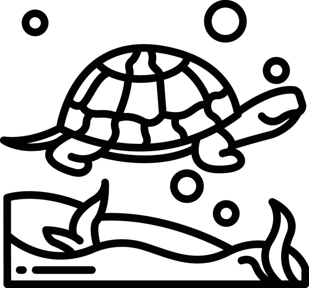 Turtle outline illustration vector