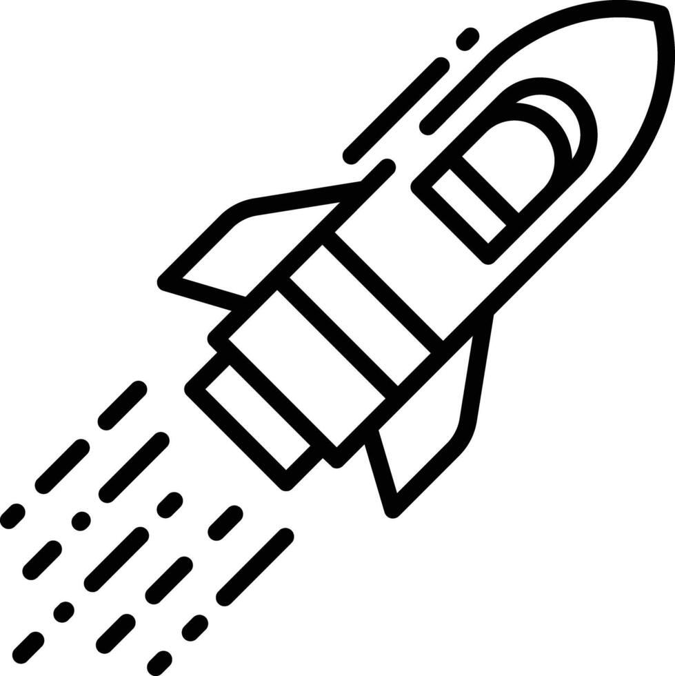 Rocket outline illustration vector