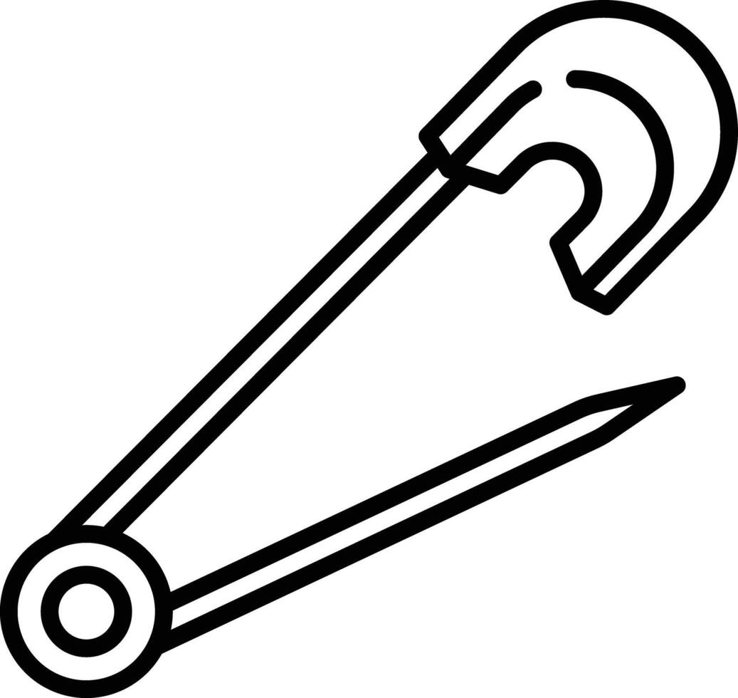 Safty pin outline illustration vector
