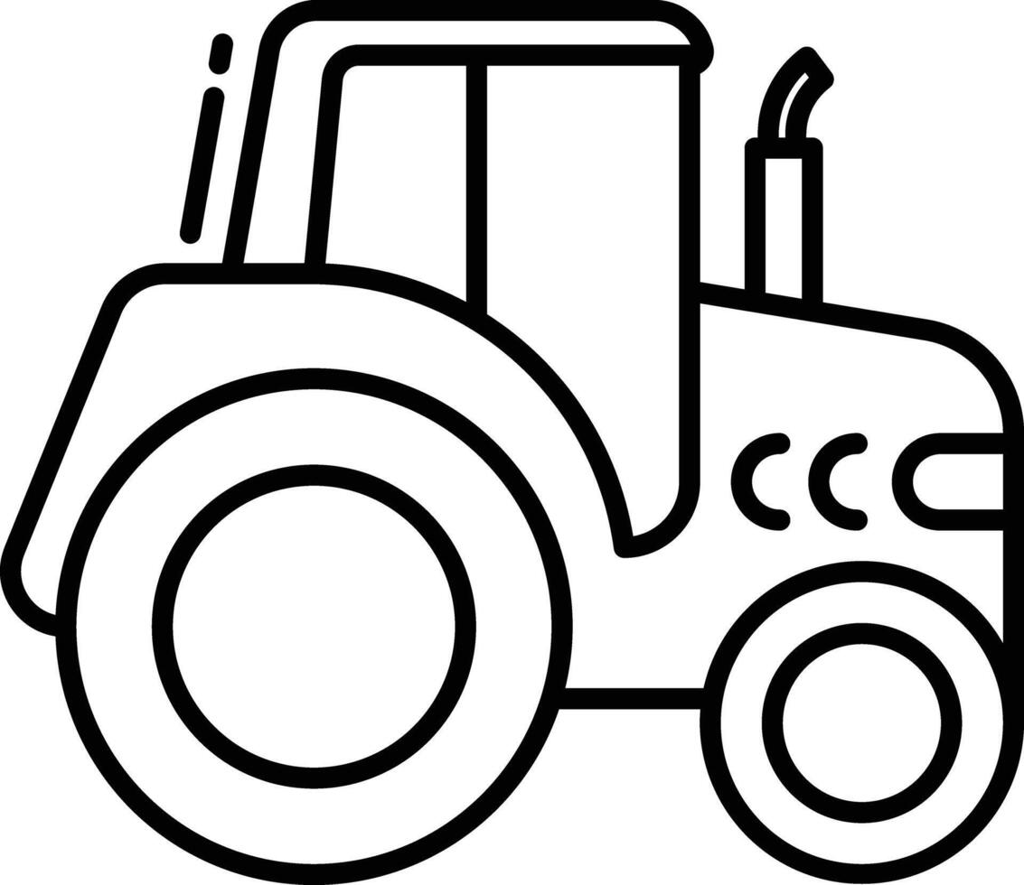 Tractor outline illustration vector