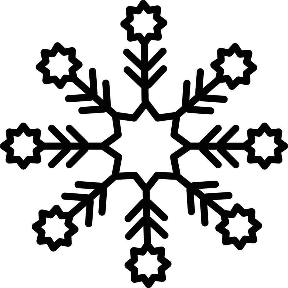 Snowflake outline illustration vector
