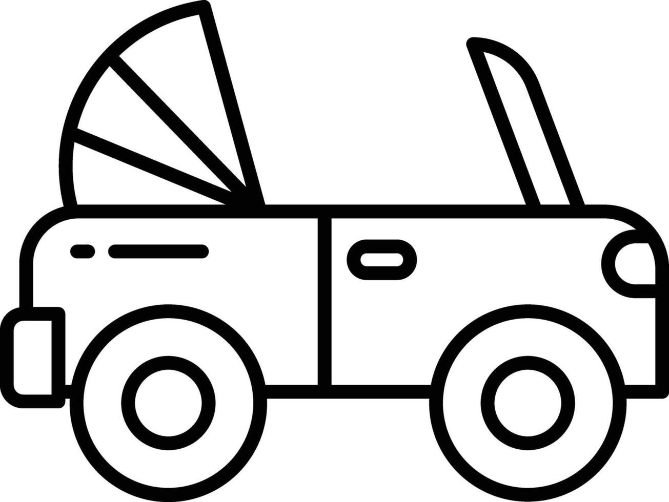 old car outline illustration vector