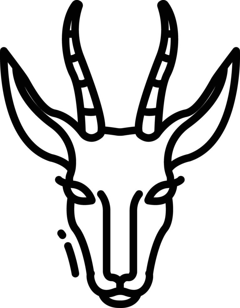 Springbok outline illustration vector