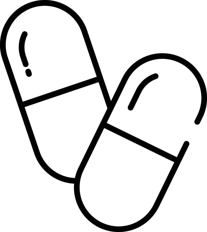 Capsule outline illustration vector