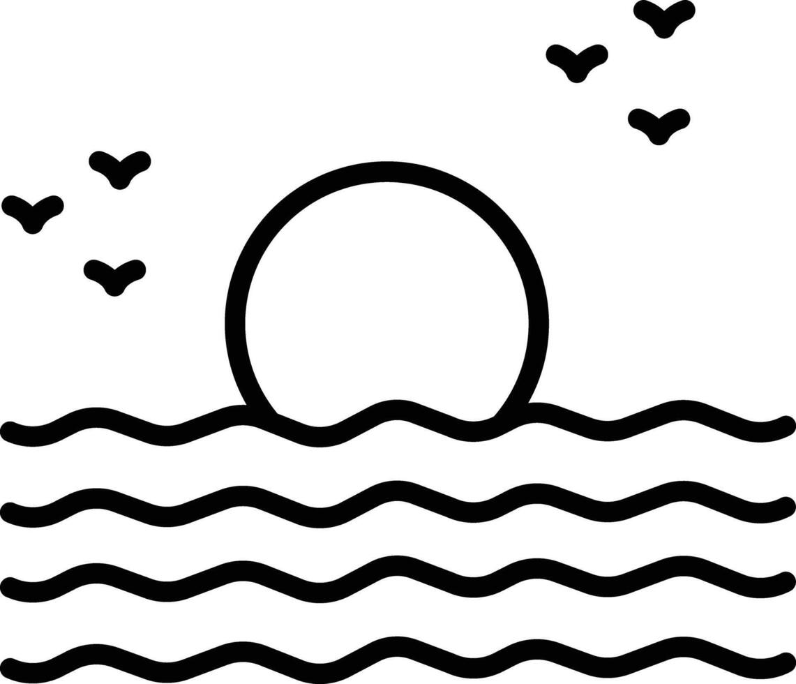 Sunset outline illustration vector
