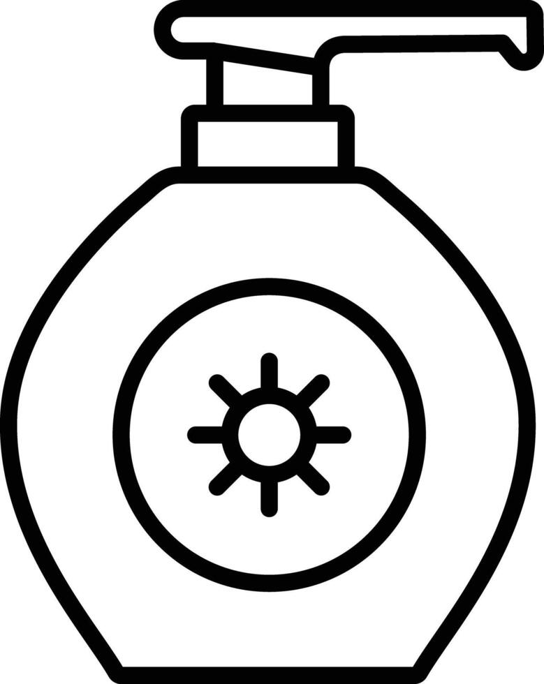 Sunscreen outline illustration vector