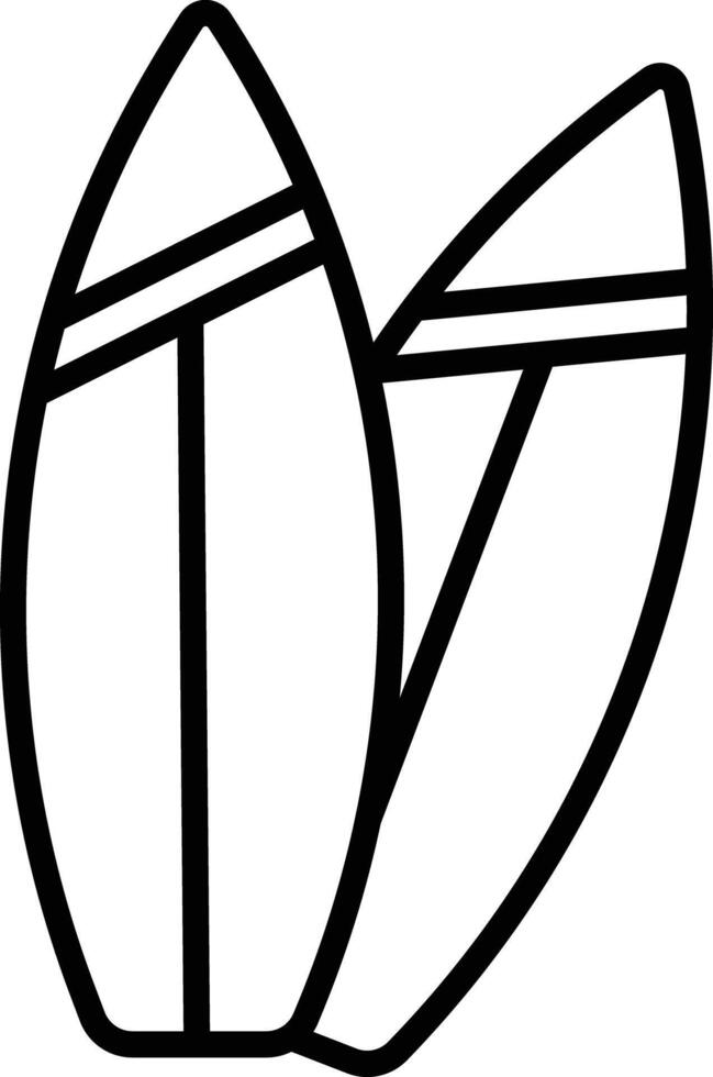 Surfing board outline illustration vector