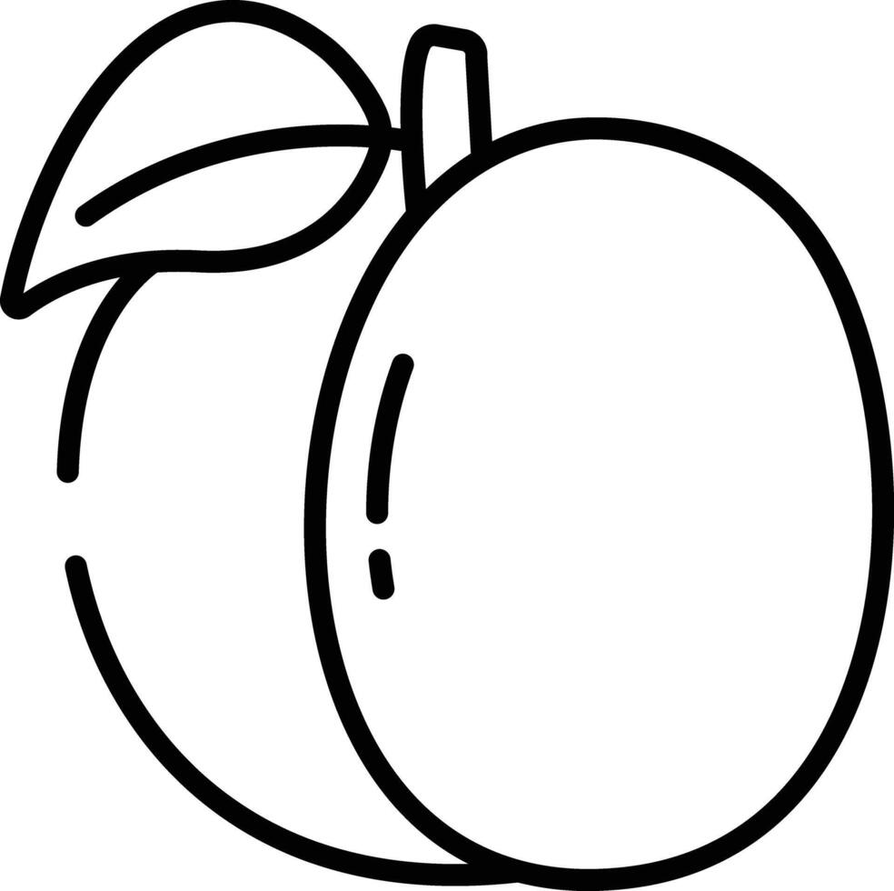 Apricot outline illustration vector