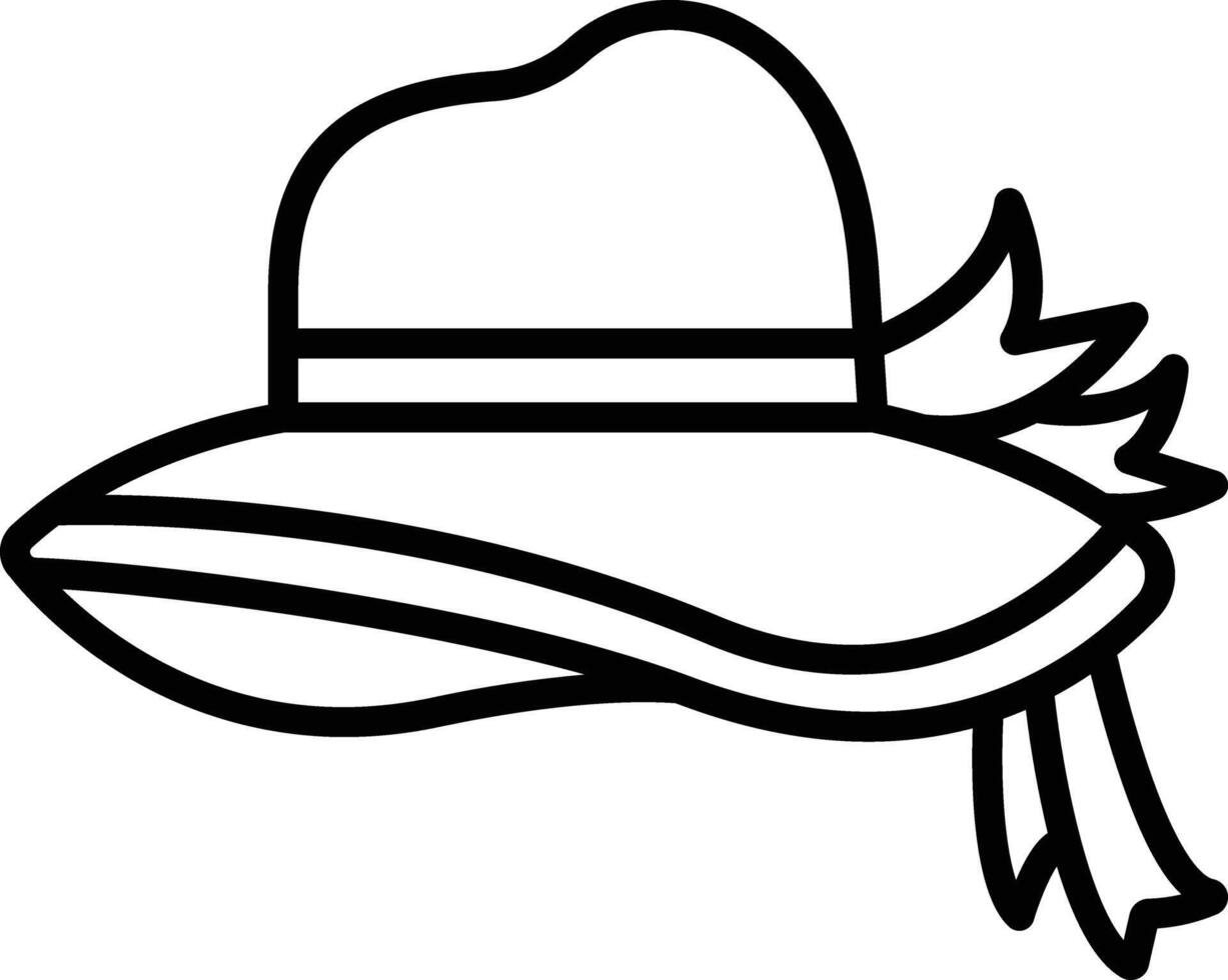 Woman Hat outline illustration vector