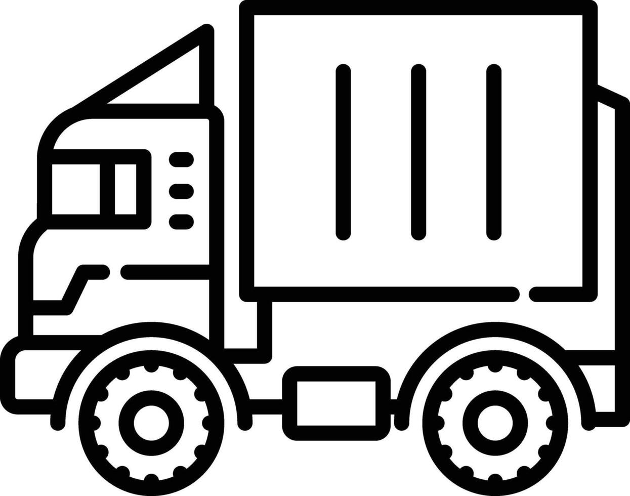 Container truck outline illustration vector