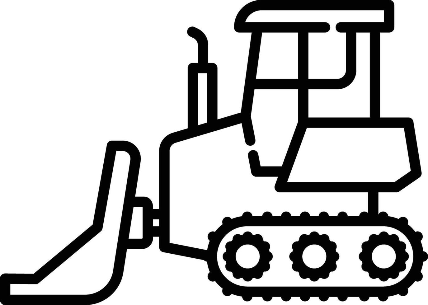 Bulldozer outline illustration vector