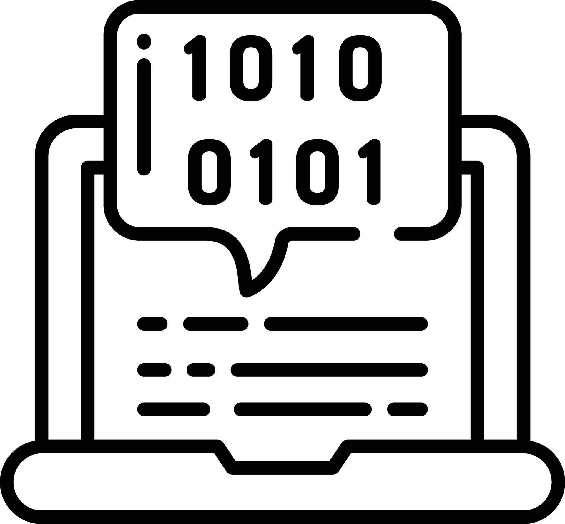 Coding outline illustration 45616992 Vector Art at Vecteezy