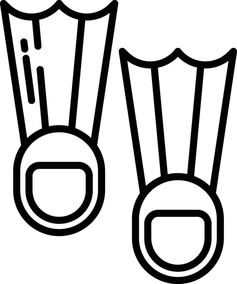 Fins outline illustration vector