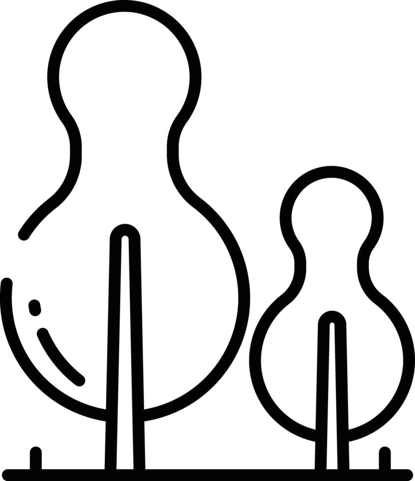 Cypress tree outline illustration vector