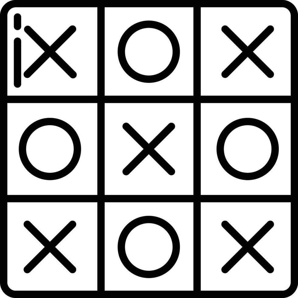 Tic Tac Toe outline illustration vector