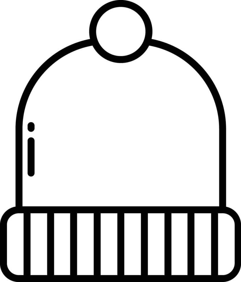 Beanie hat outline illustration vector