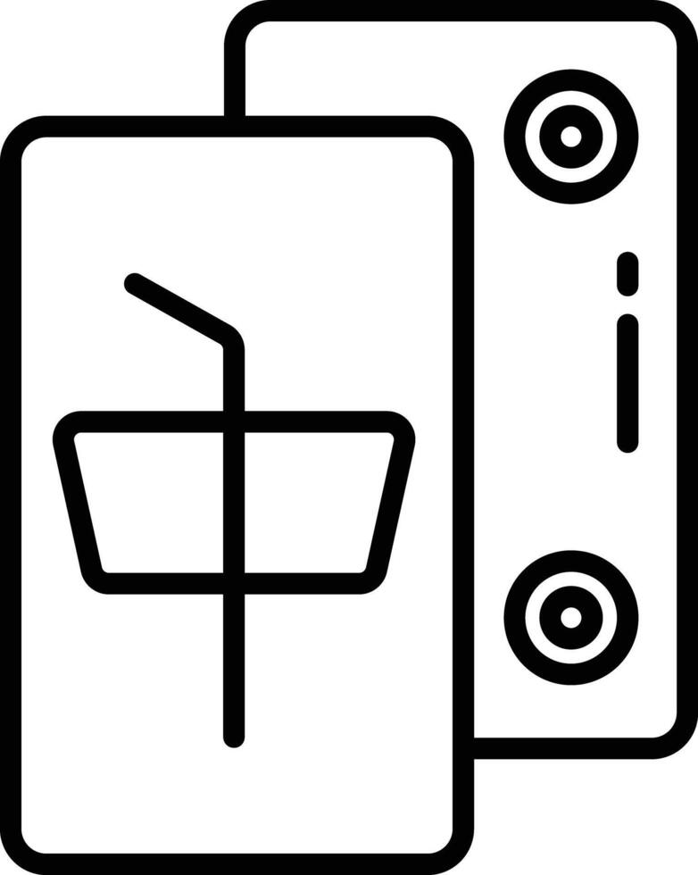 Mahjong outline illustration vector