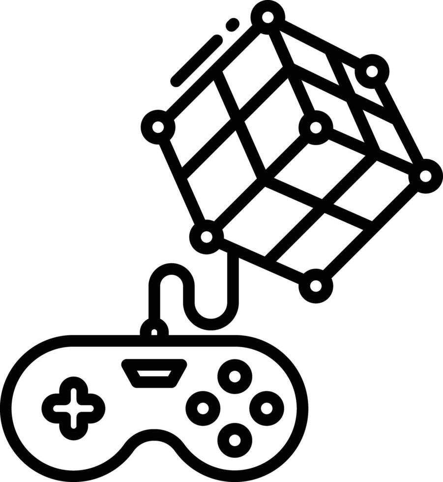 Cube outline illustration vector