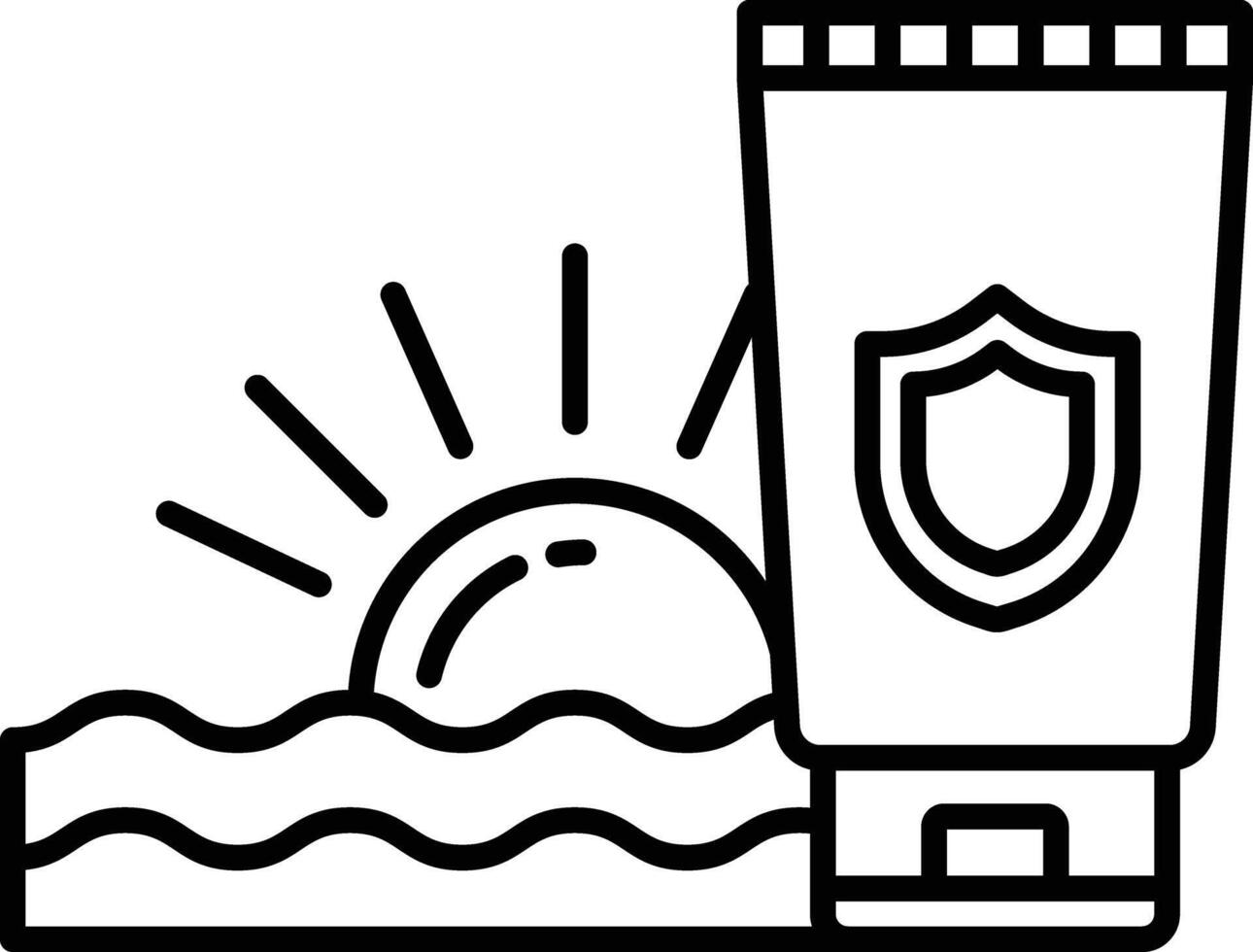 Sunscreen outline illustration vector