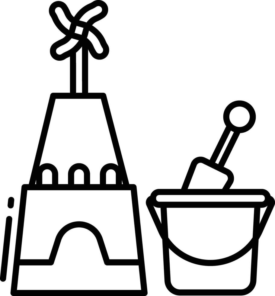 sand bucket outline illustration vector