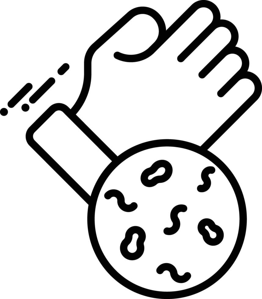 Virus on Hand outline illustration vector