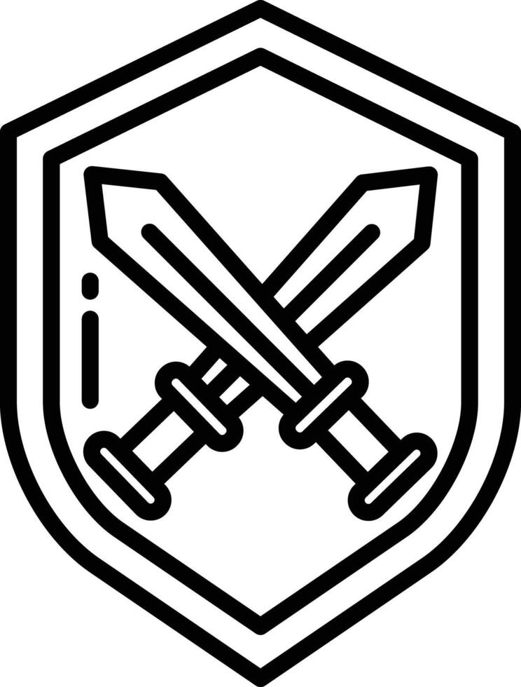Shield outline illustration vector