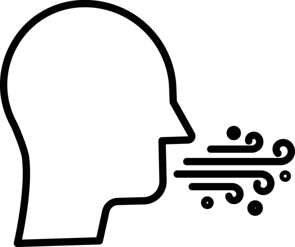 Cough outline illustration vector