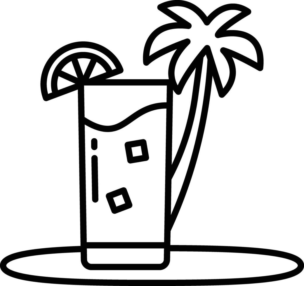 coconut drink outline illustration vector