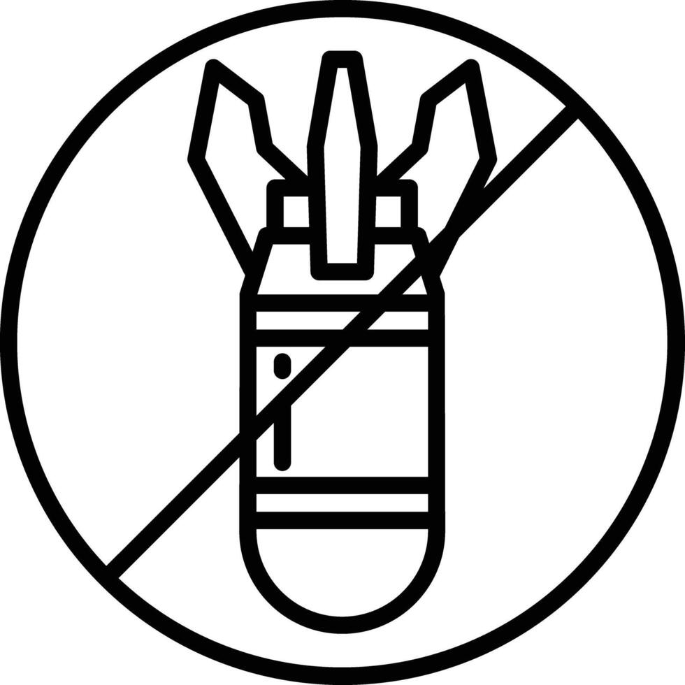 Ban Bomb outline illustration vector