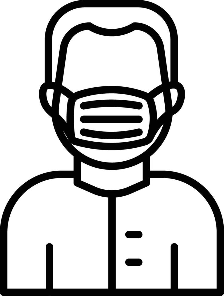 Mask Man outline illustration vector