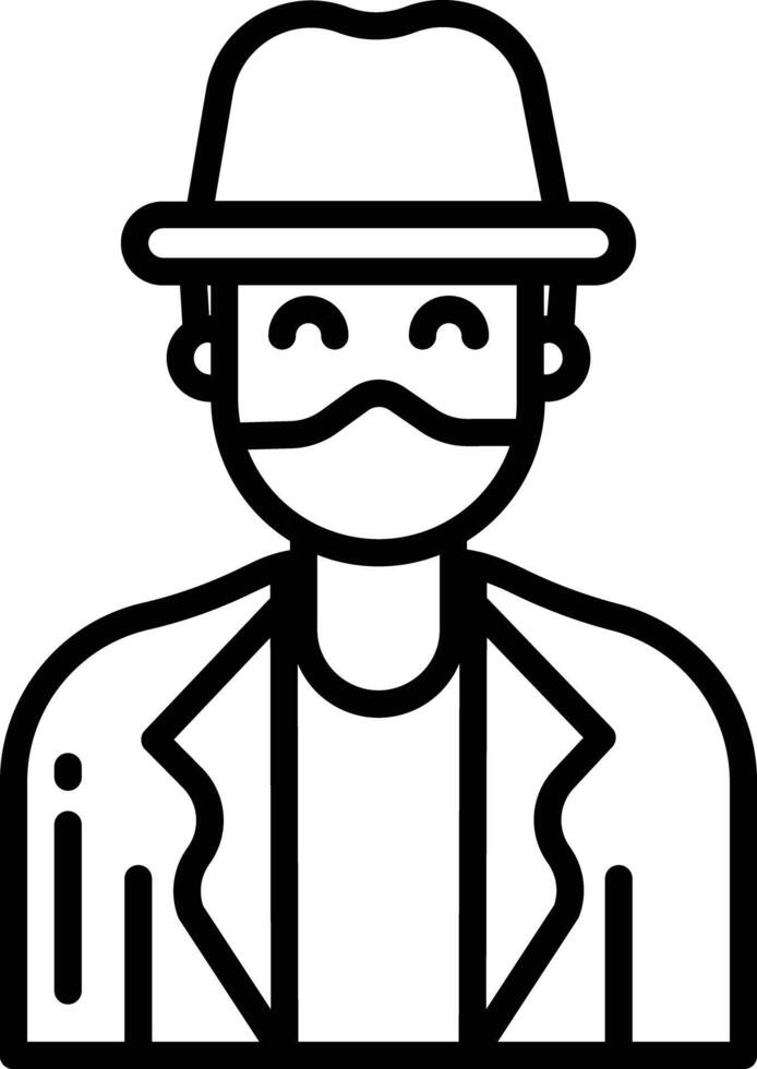 robber outline illustration vector
