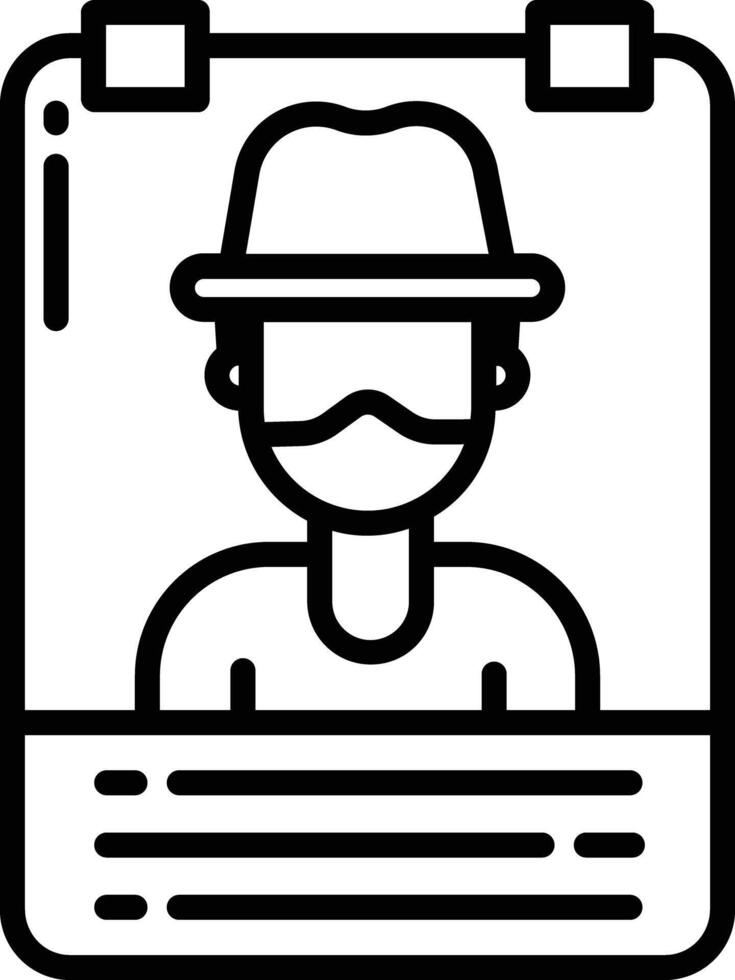 Wanted outline illustration vector