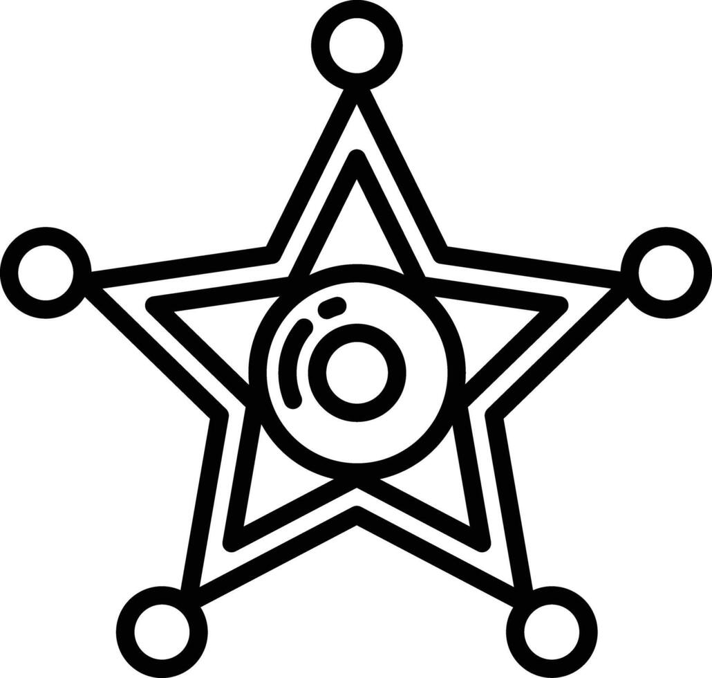 sheriff badge outline illustration vector