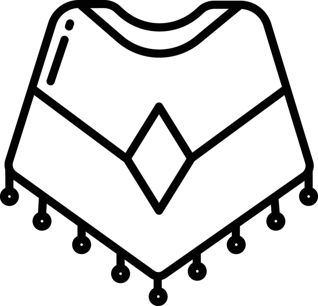 poncho outline illustration vector