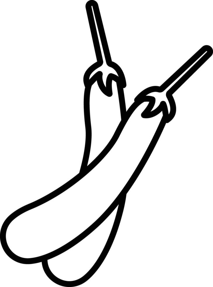 Brinjal outline illustration vector