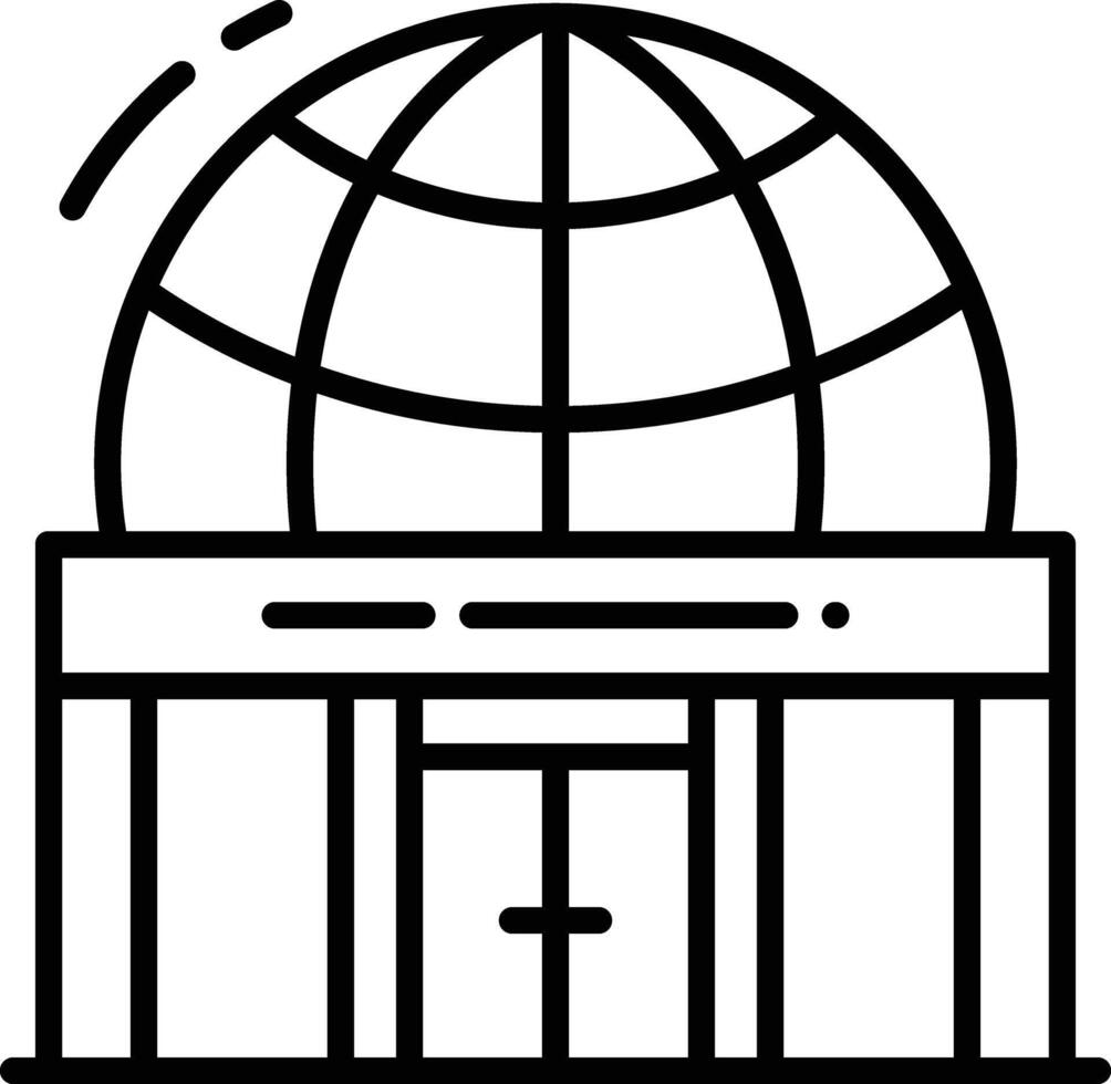 Planetarium building outline illustration vector
